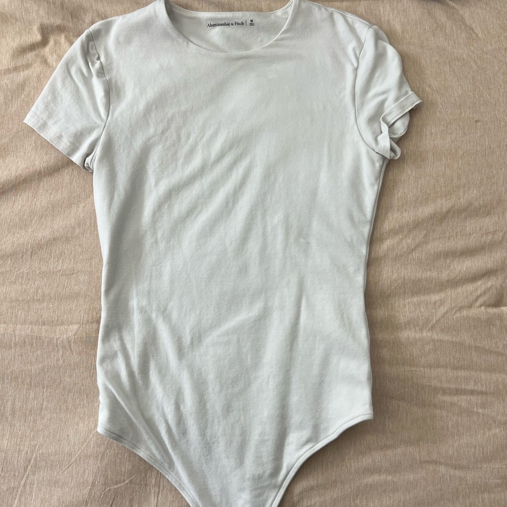 Abercrombie & Fitch White Scoop Neck Bodysuit